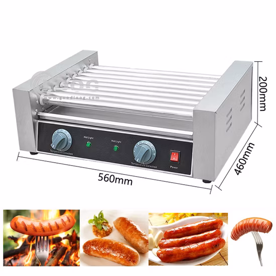 Máquina de parrilla de rodillos para perritos calientes de 5 rodillos de alta calidad con aprobación CE