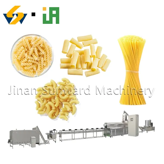 Venta caliente Snack peletizadora pasta macarrones procesamiento extrusora línea de procesamiento equipo de macarrones